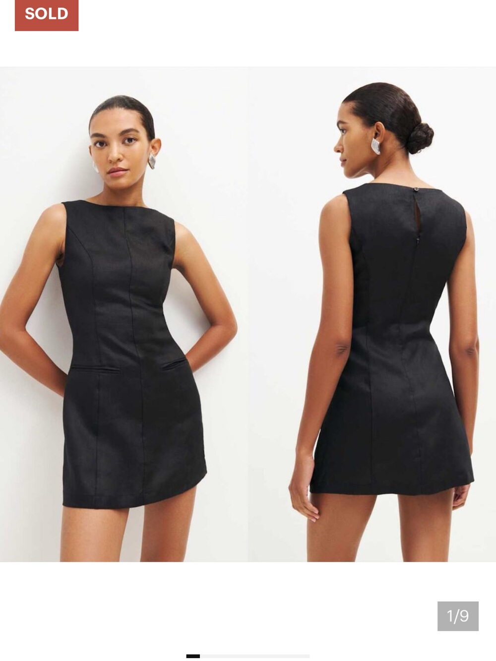 Reformation Black Sleeveless Mini Sheath Dress - Picture 2 of 4